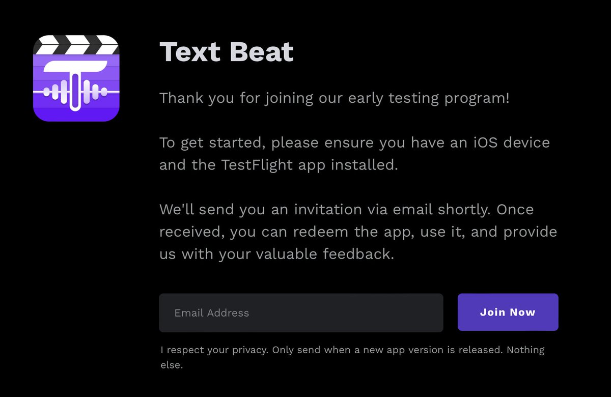Vignesh_ey's tweet image. TextBeat now has a minimal landing page 
and waiting list ready! 🚀 

We're excited to welcome new testers on board. 
Start testing today 😀

text-beat-landing.vercel.app

#buildinpublic #indiehackers #indedev