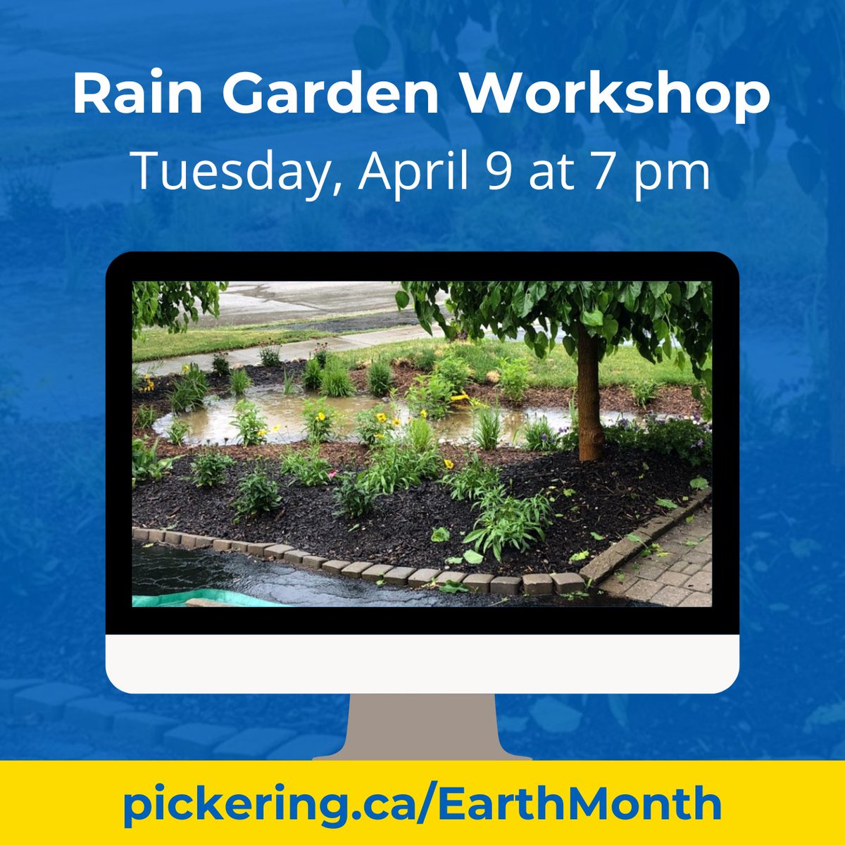 CityofPickering's tweet photo. There's still time to register for our Rain Garden Workshop🌧️🌱🌻

Learn about rain gardens, how they work, and what plants to choose for these areas!

🗓️Tuesday, April 9
🕖7 pm
📍East Shore Community Centre

Register➡️ https://t.co/O8RtPNcqPg https://t.co/hDGPr314xT