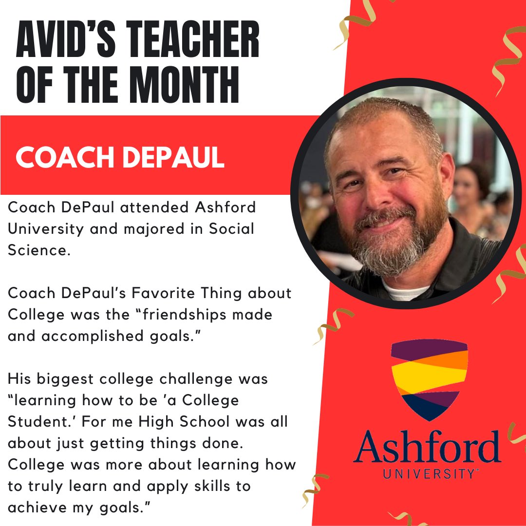 Creekview HS AVID (@creekviewavid) on Twitter photo Congratulations Coach DePaul for earning our AVID’s Teacher of the Month! Thank you for all you do in the classroom and on the fields to make such an incredible impact on our Mustangs! @avid4college @creekviewleads <a href="/SulakCFB/">Leon Sulak</a> <a href="/coachhyde79/">Richard Hyde</a> <a href="/a_FORD_edu/">Danielle Ford</a> Congratulations Coach DePaul for earning our AVID’s Teacher of the Month! Thank you for all you do in the classroom and on the fields to make such an incredible impact on our Mustangs! @avid4college @creekviewleads <a href="/SulakCFB/">Leon Sulak</a> <a href="/coachhyde79/">Richard Hyde</a> <a href="/a_FORD_edu/">Danielle Ford</a>