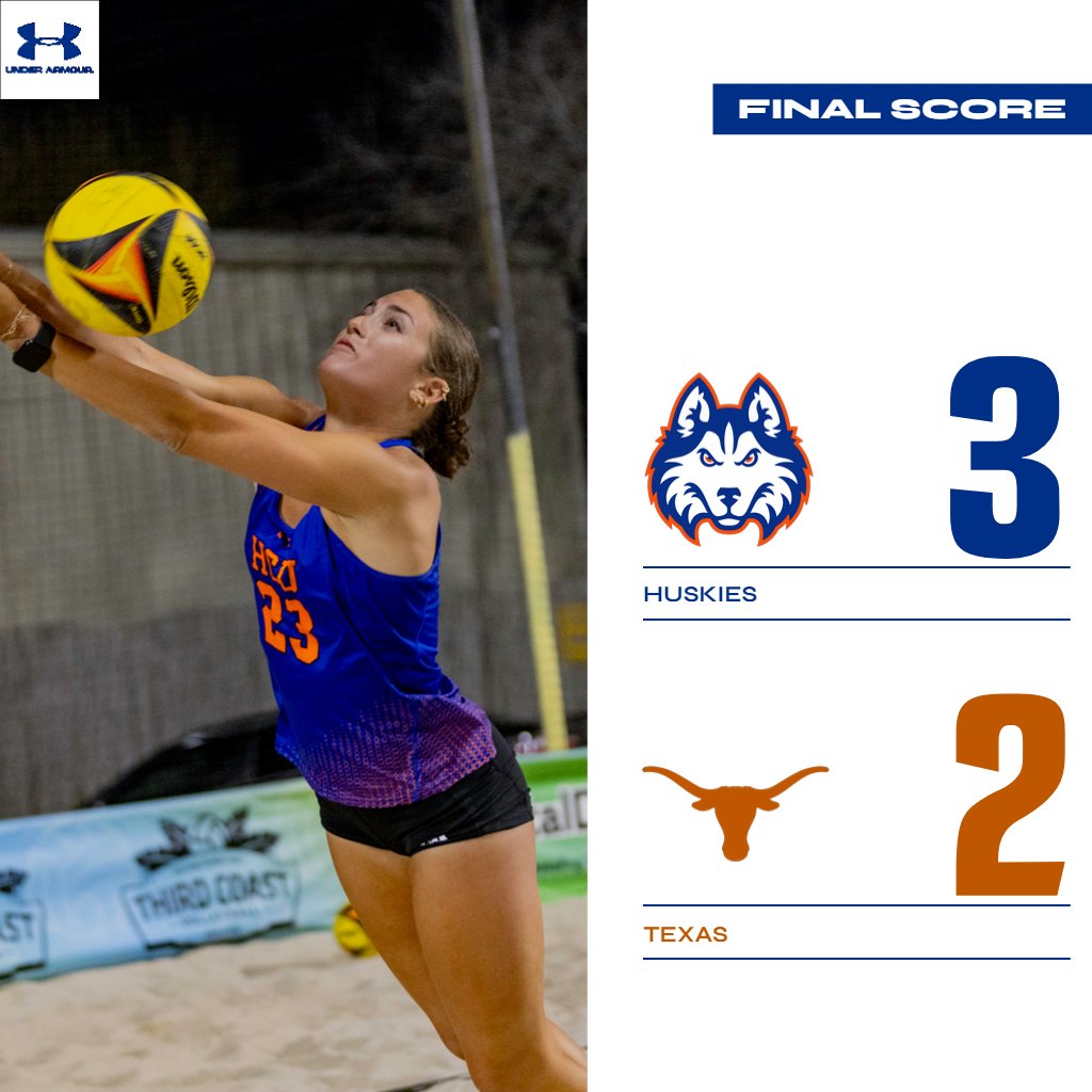 Huskies take down the Longhorns! @HuskiesBeach defeats Texas, 3-2, in Fort Worth! #DawgsUp