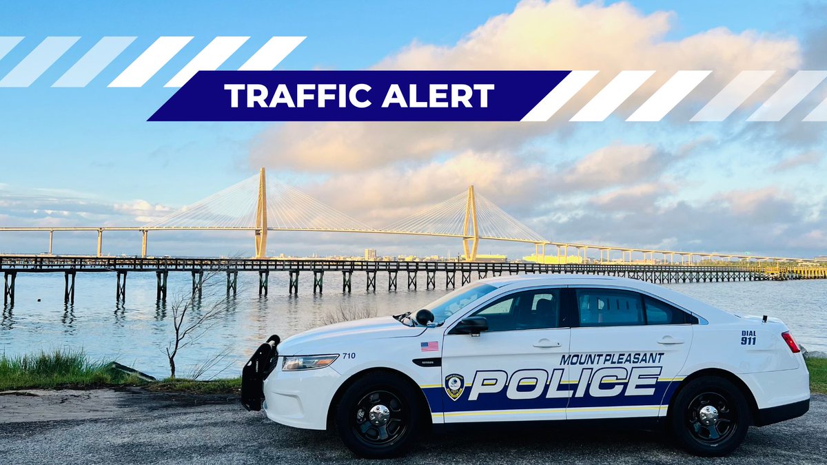 MountPleasantPD's tweet photo. Use caution on Coleman Boulevard between Simmons and Hibben as we're preparing for the Cooper River Bridge Run. One lane both directions. #trfcnews #mtptrfc https://t.co/9mnfp7v5Bz