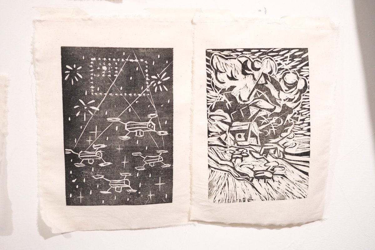 AcidDogCommune's tweet photo. Palestinian solidarity woodcut prints from yours truly https://t.co/iNjYy6Syf6