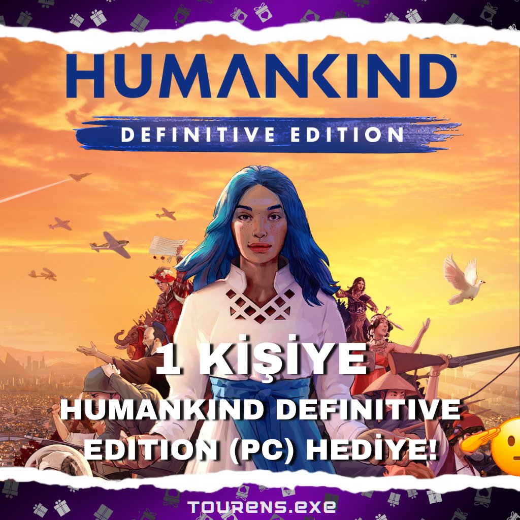 1 Takipçime 'Humankind Definitive Edition(Steam- $85)' hediye ediyorum! 🎁Yapmanız gerekenler: 🔸 Beni takip edin 🔸 Gönderiyi RT'leyin