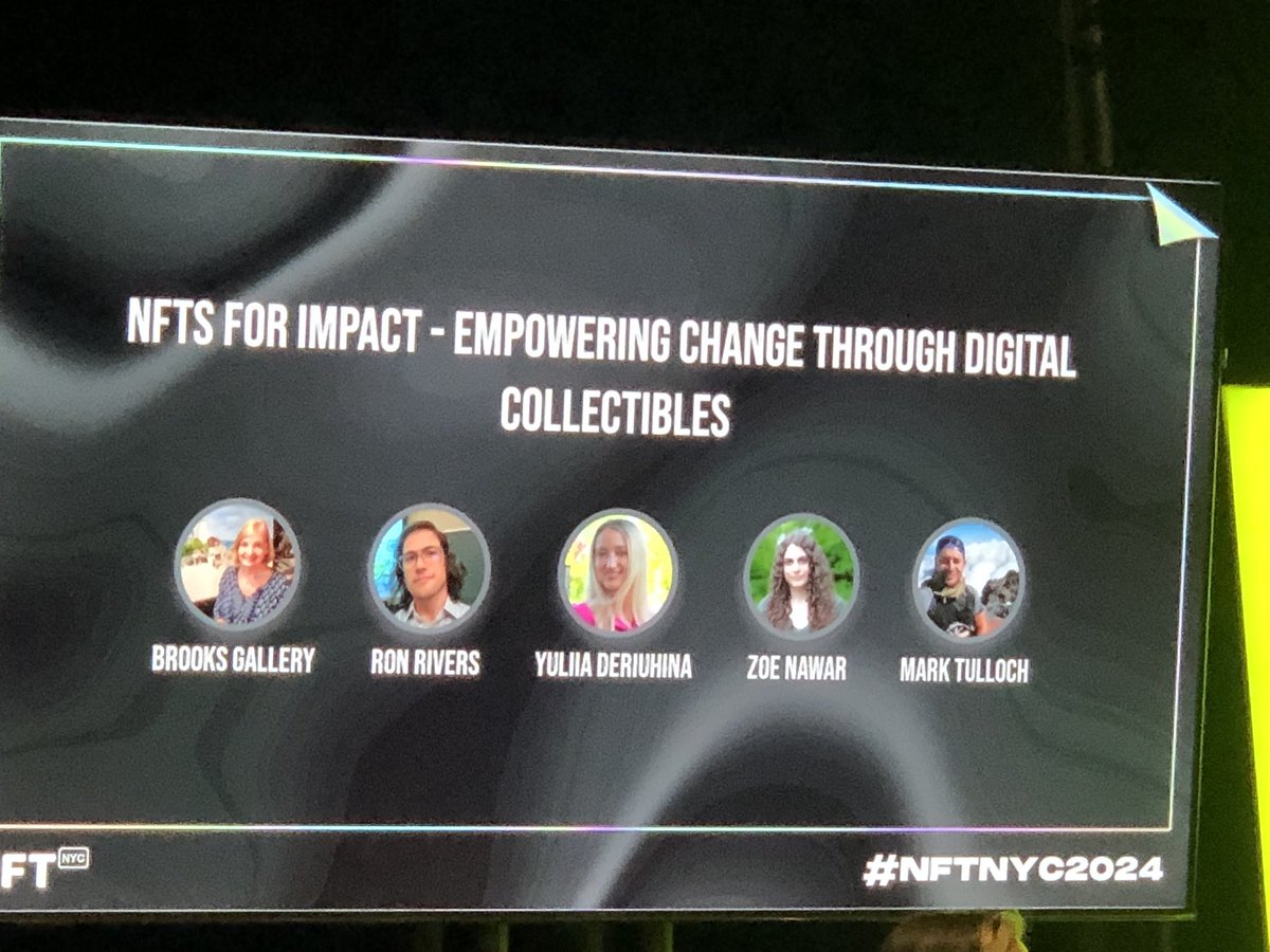 #NFTNYC discussion on NFTs for Impact - empowering change through digital collectibles. @zoenawar of @TheGivingBlock sharing story of game-changing @BoardApes NFT donation to @redapes.