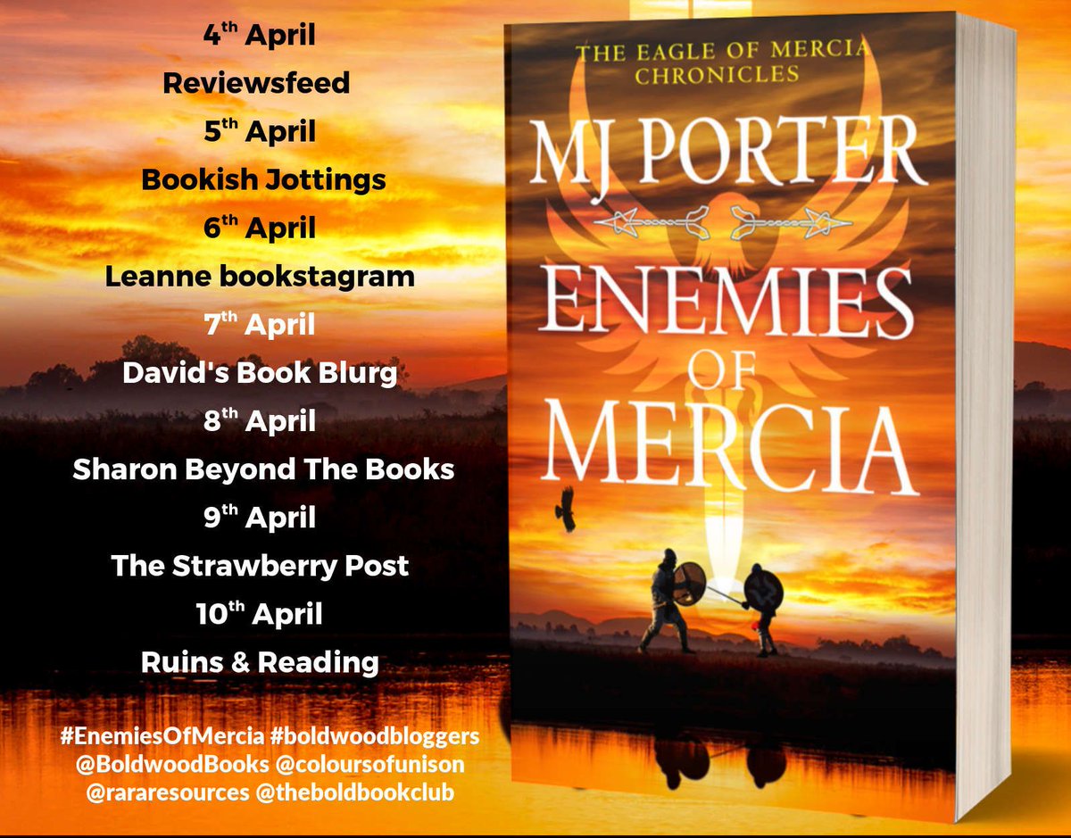 #EnemiesofMercia is another bold, daring and engrossing #HistoricalFiction epic by M J Porter (@coloursofunison) published by @BoldwoodBooks. Read the @BookishJottings review here: bookishjottings.com/2024/04/05/ene… @rararesources #BoldwoodBloggers