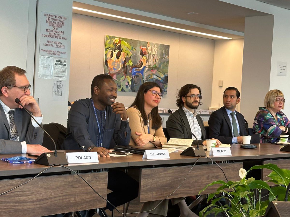 Always an honor when moderating meetings on the Prevention and Punishment of Crimes Against Humanity, especially when Professor Sands is your guest in a room full of mouth watering international lawyers #CAH questions