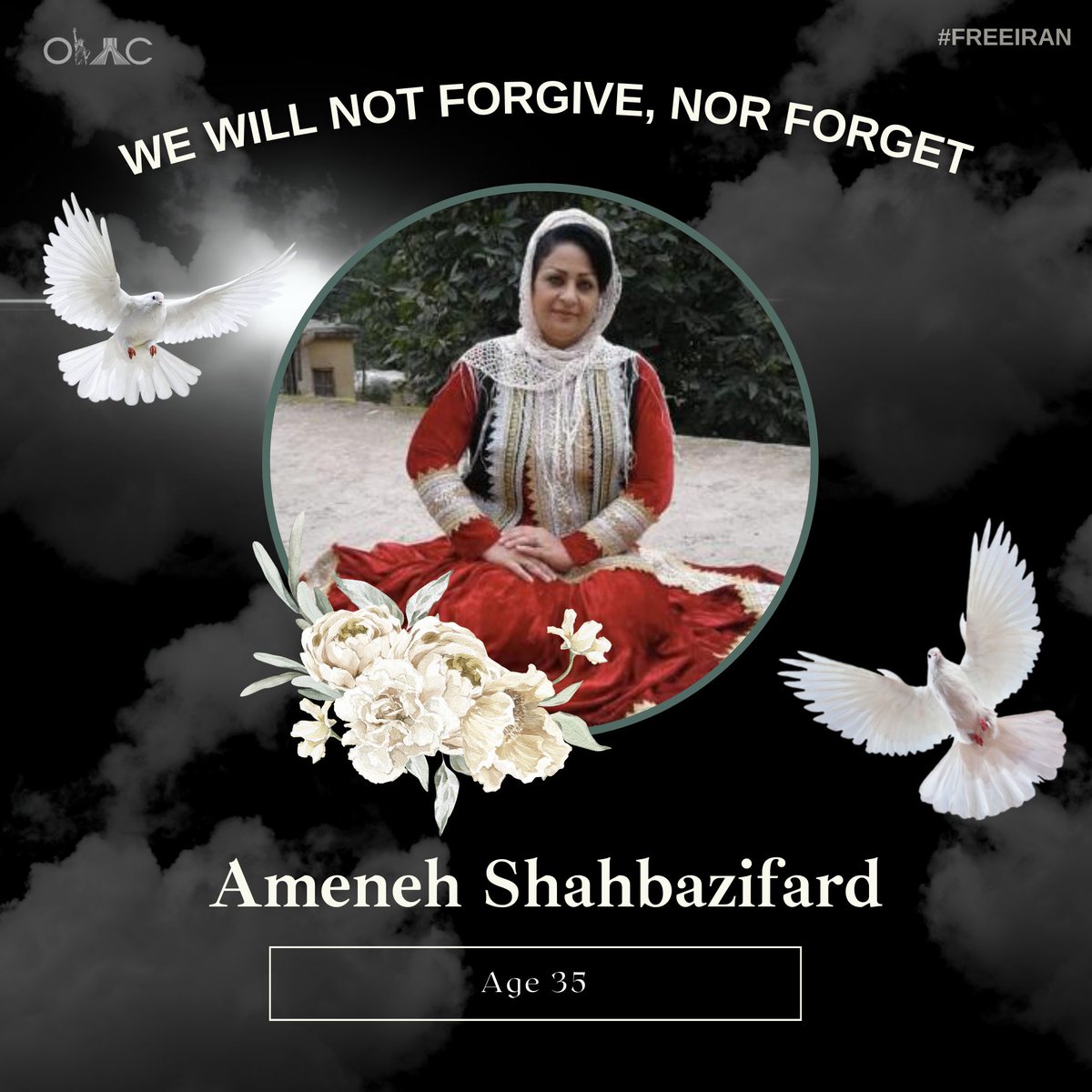 Ameneh was shot in the head and neck in November of 2019 at the hands of the Iranian regime. She was just 35 years old. We will not forget, nor forgive. #FreeIran