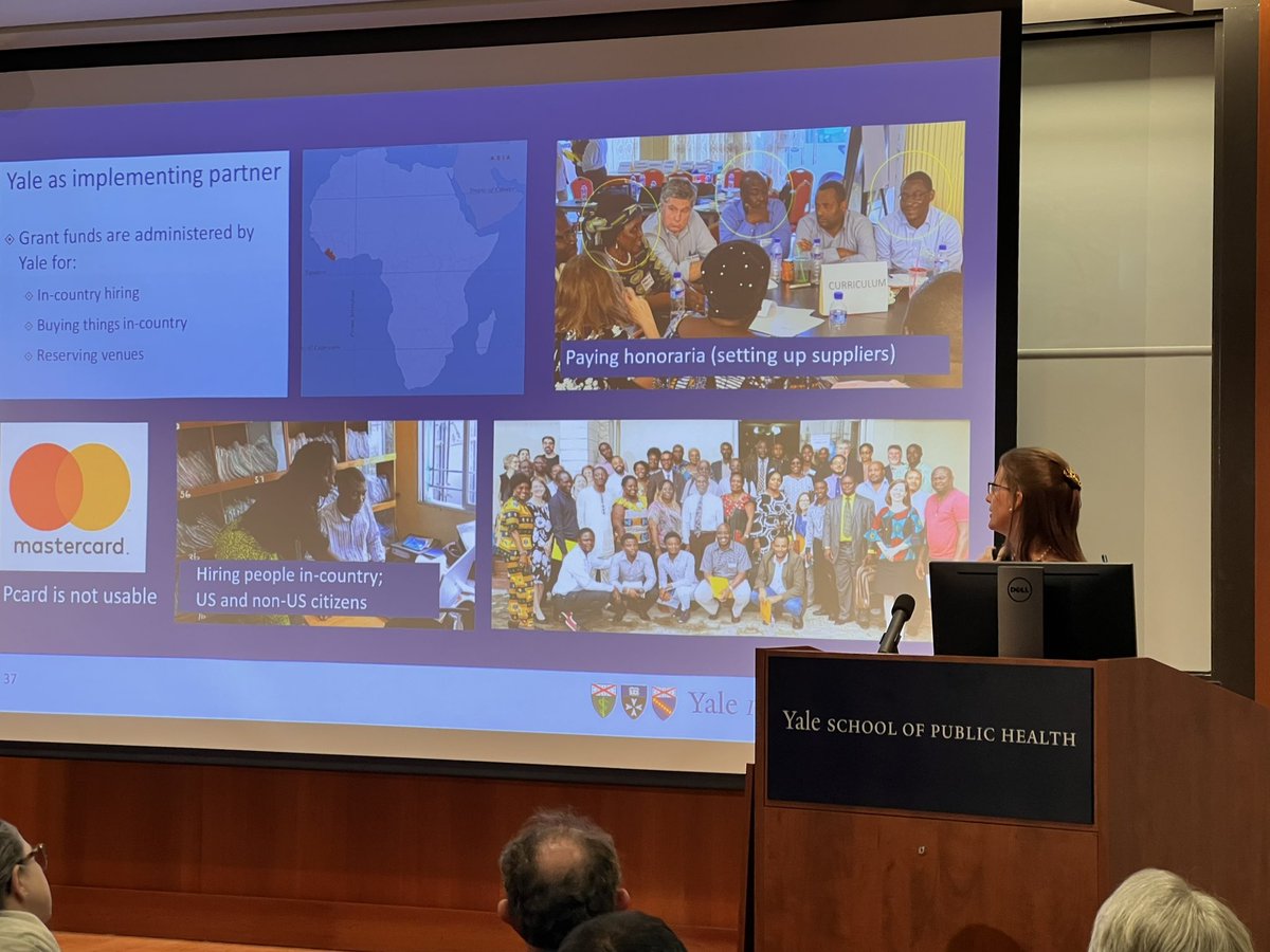 During our “Demystifying Global Health at Yale”, leaders from the International Operations and Compliance Committee (IOCC) shared invaluable insights on navigating policies. Highlights include Dr. Talbert-Slagle's reflection of managing international work in Liberia.