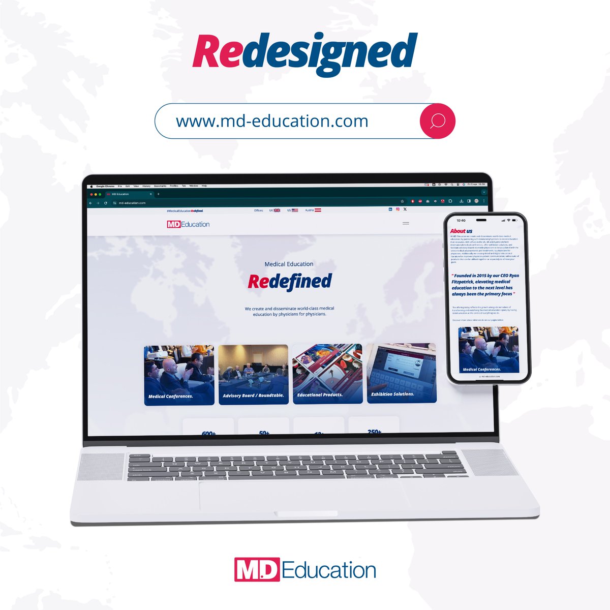We're thrilled to introduce the redesigned MD Education website! 🚀 Discover easier navigation, and information on all our conferences and products 💻 Click to explore the all-new MD Education website and experience the difference firsthand! ✨ 🔗 👉 md-education.com