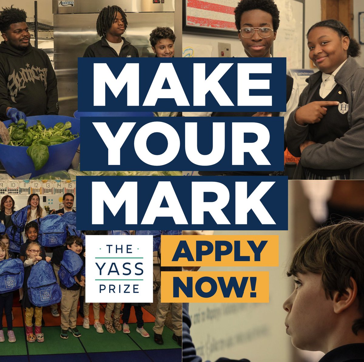 “The prize is about leveraging change in the system overall, but you can't leverage change in the system overall unless you're affecting change for kids.” David Noah, 2023 Yass Prize Semifinalist @CompSci_High Deadline is April 18th. Apply HERE: yassprize.org