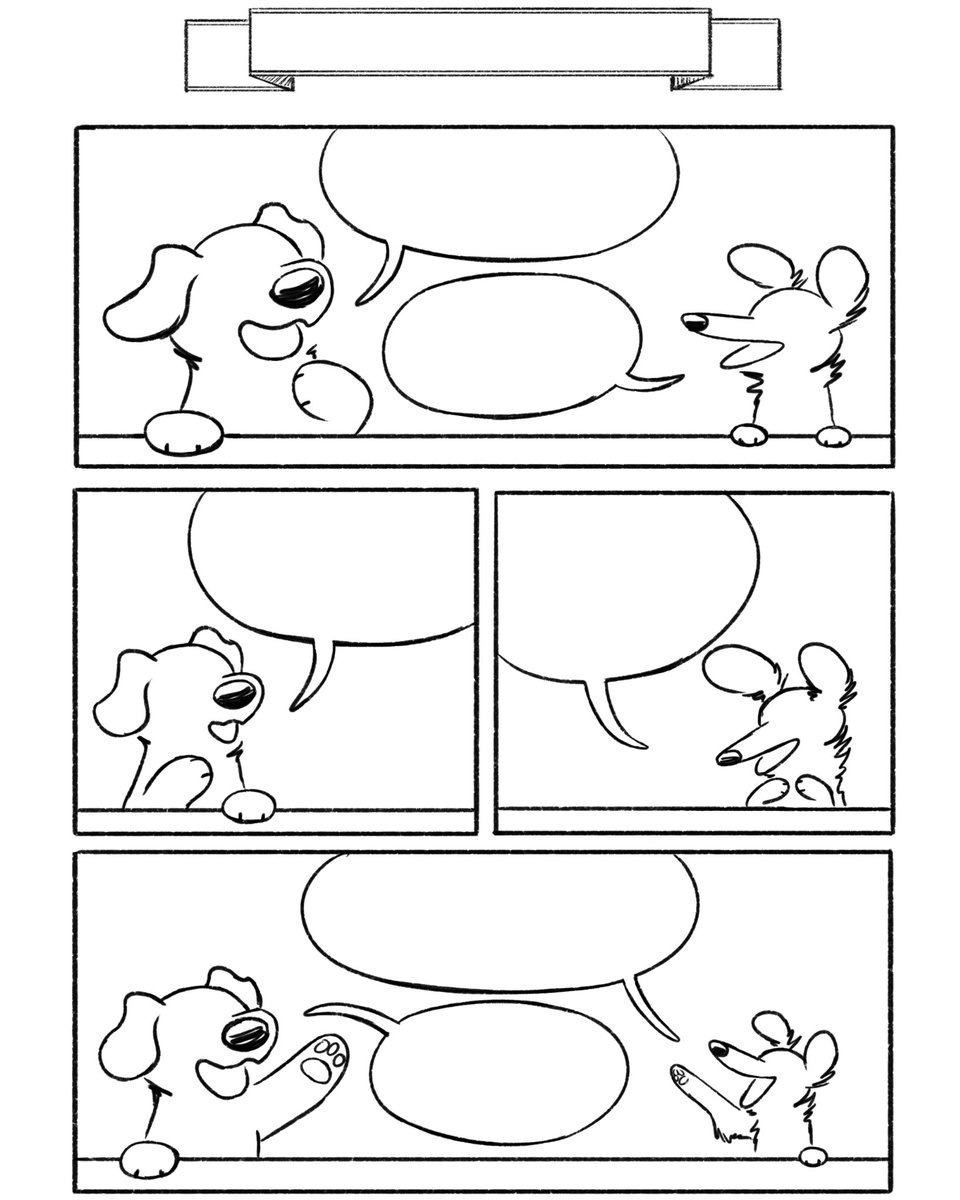 I'm visiting kids today to talk about DnDoggos and comics! I've made a Fill in the Blank comic template. Add some dot eyes, eyebrows, or some closed eyes, and come up with a family friendly script. Share it in the comments or tag me! I can't wait to see what you come up with!