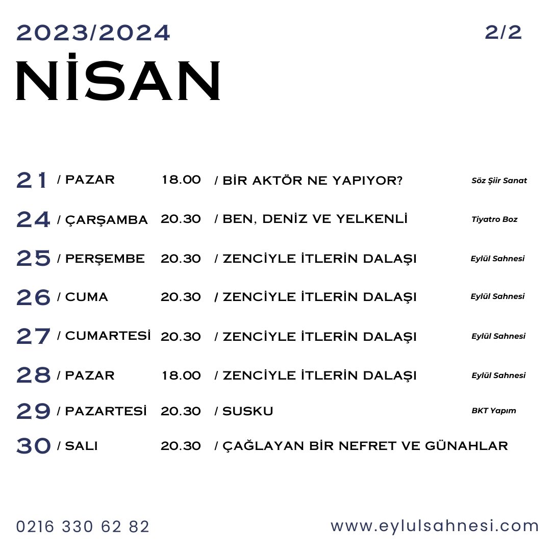 Sahnemizde bu ay..

Biletler <a href="/biletinial/">Biletinial</a> ve <a href="/tiyatrolarcomtr/">tiyatrolarcomtr</a> ‘de.