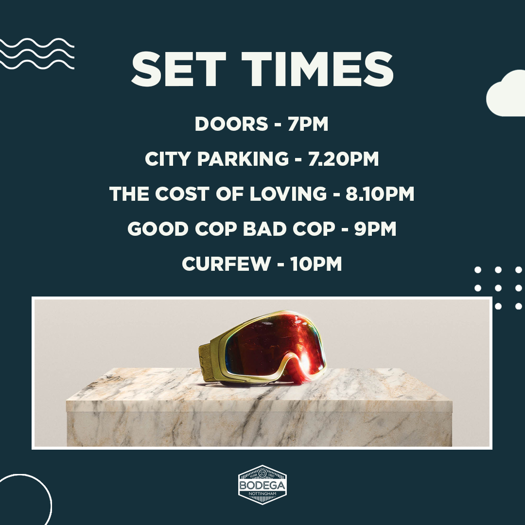 GIG NEWS Tonight Joe Carnall brings his synth-driven brainchild @GCop_BCop to the stage tonight alongside City Parking and The Cost of Loving. There's tickets on the door and Shameless from 11PM so you ought to head down to The Bodega tonight...