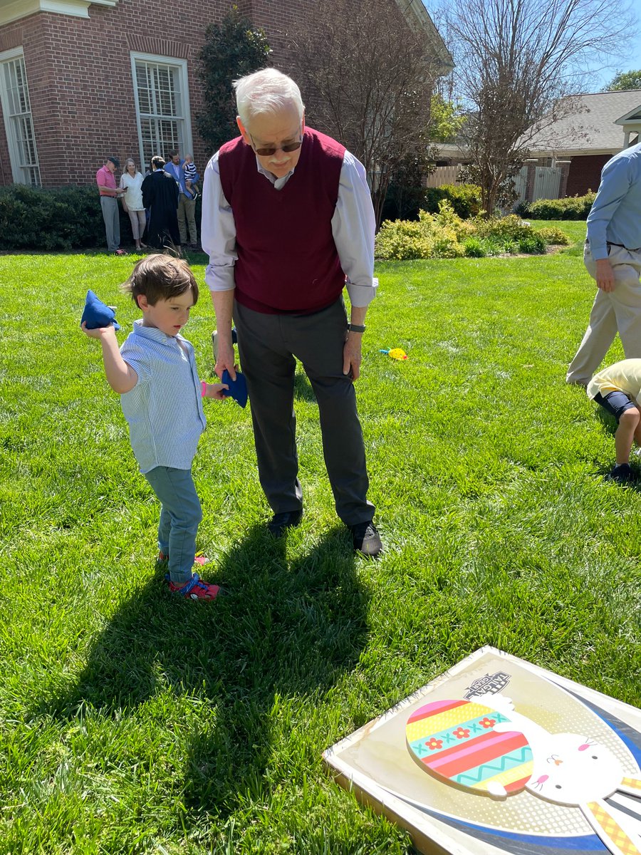 Liam and Ron are big buds! #ParkRoadBaptistCLT #ChurchCommunity #Cornhole