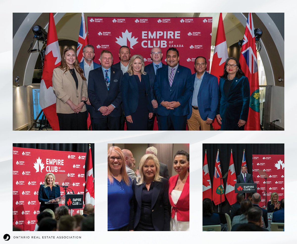 OREA was pleased to attend yesterday’s @Empire_Club event featuring @BonnieCrombie with thanks from @TimHudak! Great to hear Leader Crombie’s vision for Ontario’s future, including her commitment to address housing affordability. @kedzee669 @timhudak @lisapatelTO