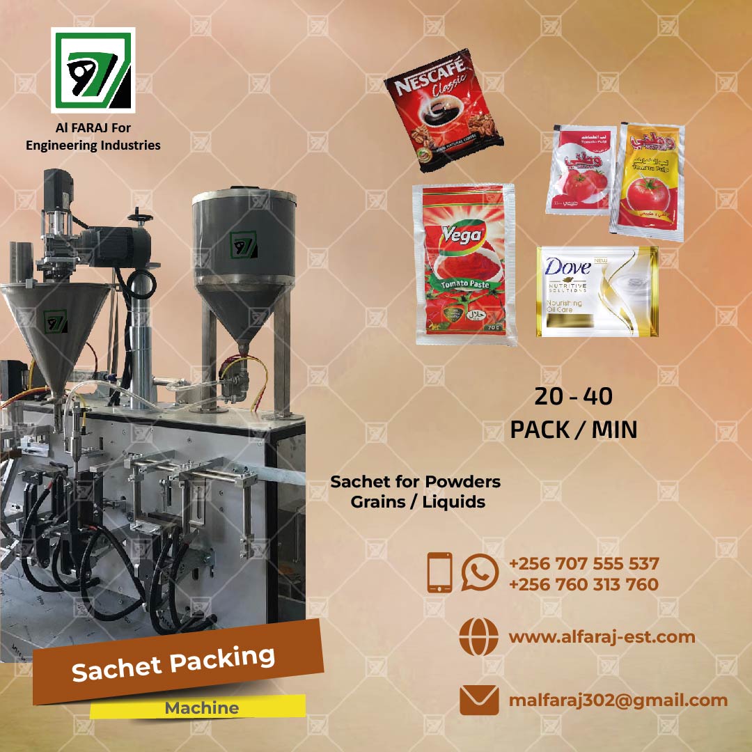 Osaid_Machine's tweet image. Sacket Packing Machine (coffee, Powders, Grains, Liquids.  Shampoo ...etc.)
Machine capacity of 20-40 packs /min
#packagingmachine #automaticpackaging #powderpacking #liquidfilling
 #uganda #eastafrica 
youtu.be/2U9o1We6TWI?si…