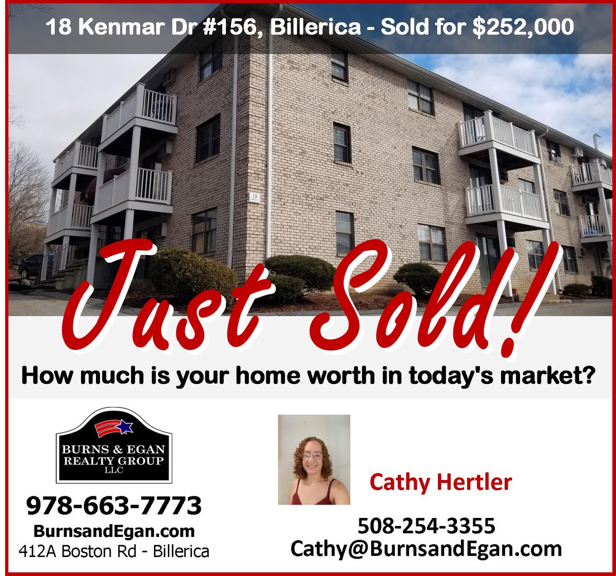 JUST SOLD! 18 Kenmar Dr Unit #156, Billerica ~ Sold for $252,000 ~ How much is your home worth in today's market? 
#Billericarealestate #burnsandegan #Justsold #homeownership #homeownershipgoals #realestate #billericahomes #billerica #realestatemarket #billericama #condo
