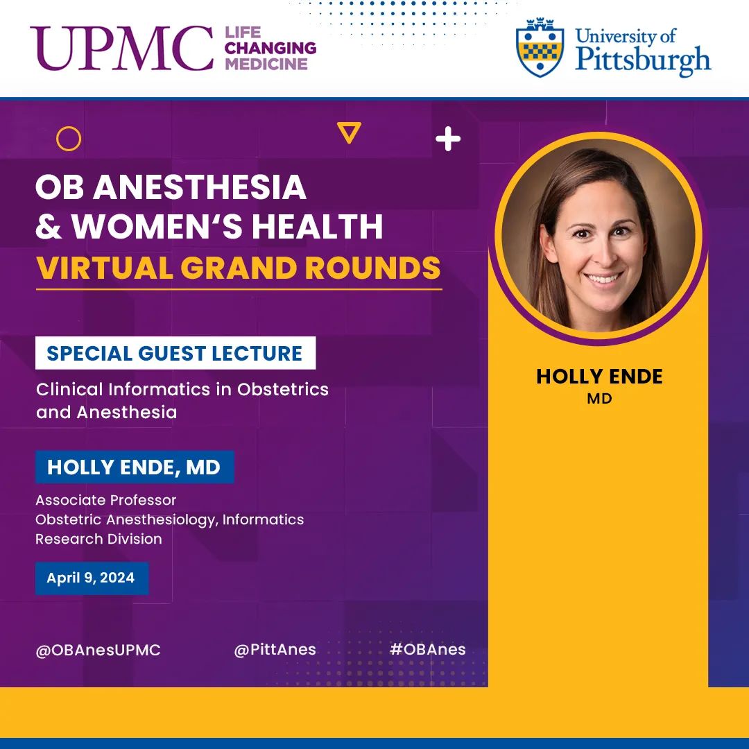 So EXCITED for next week's ✨✨✨ #OBAnes Women's Grand Rounds ✨✨✨ where we welcome Dr Ende @hollyende from @vumc_anes! See you there! #anesthesiology #patientsafety @pittanesres @pittanes @upmc_rfac 🤰🏿🤰🤰🏻🤰🏼🤰🏽🤰🏾🤰🏿🤱🏿🤱🤱🏻🤱🏼🤱🏽🤱🏾🤱🏿