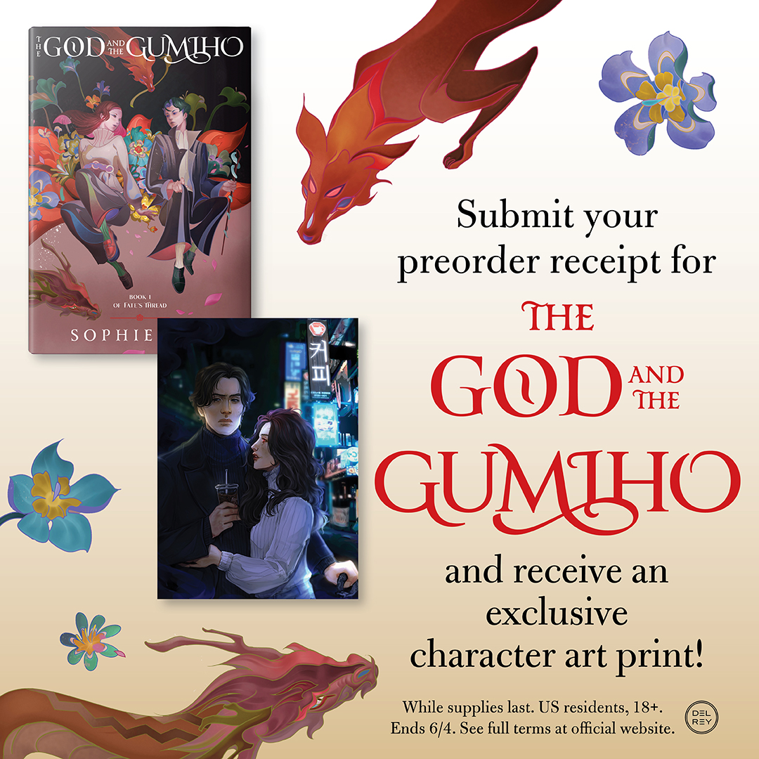 ✨ PREORDER OFFER ✨ Submit your preorder receipt for THE GOD AND THE GUMIHO by @sophiekimwrites to receive an exclusive print featuring character art by @warickaart! sites.prh.com/the-god-and-th… Offer available while supplies last. US only, 18+. Ends June 4, 2024.