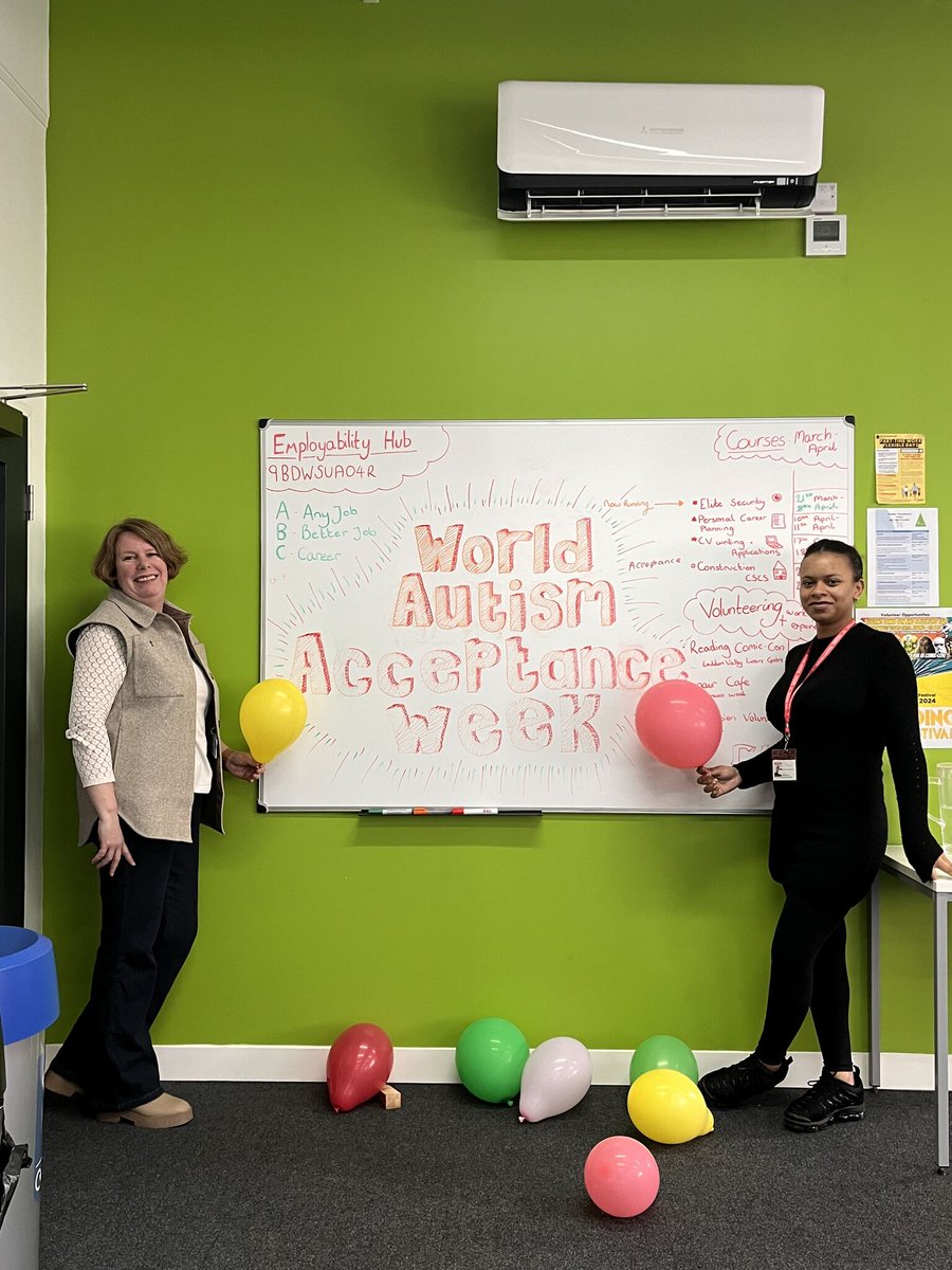 🌟 Today, the Employability team at Reading College hosted a special Job Club in honour of World Autism Acceptance Week! From job search tips to fun activities, we're breaking barriers and supporting neurodiverse young people! 💼🎨 #AutismAcceptanceWeek #WAAW24 #Autism @Autism