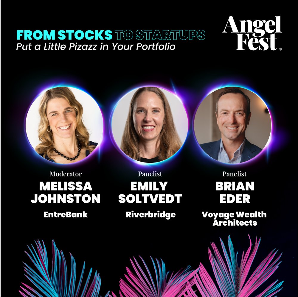 At #AngelFest2024, Emily Soltvedt and Brian Eder will discuss angel investing in investment strategy, portfolio diversification, and goal alignment; Melissa Johnson moderates. Secure your spot at #AngelFest2024: hubs.li/Q02qCBQv0 Riverbridge Partners, @VoyageWA, @EntreBank
