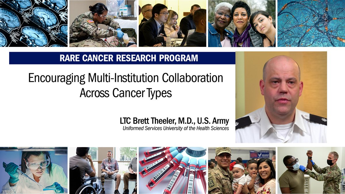 The CDMRP Rare Cancer #research Program supports research of #rarecancers that the active-duty #Military  population. LTC Brett Theeler, M.D., discusses the importance of multi-institution #collaboration. #cancerresearch Full video here: youtube.com/watch?v=acEVDH…