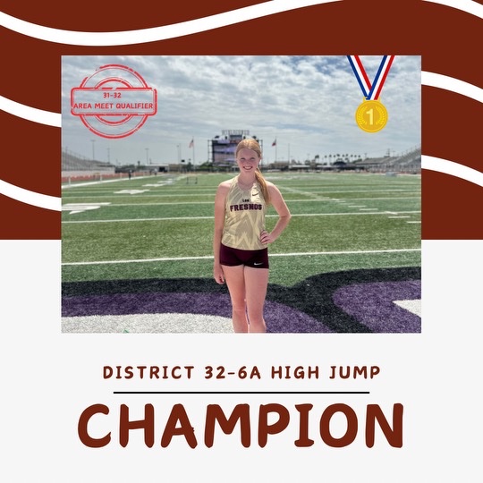 Congratulations to the defending high jump district champion with a new PR of 5’3”, Lane Halford! ✨🥇✨