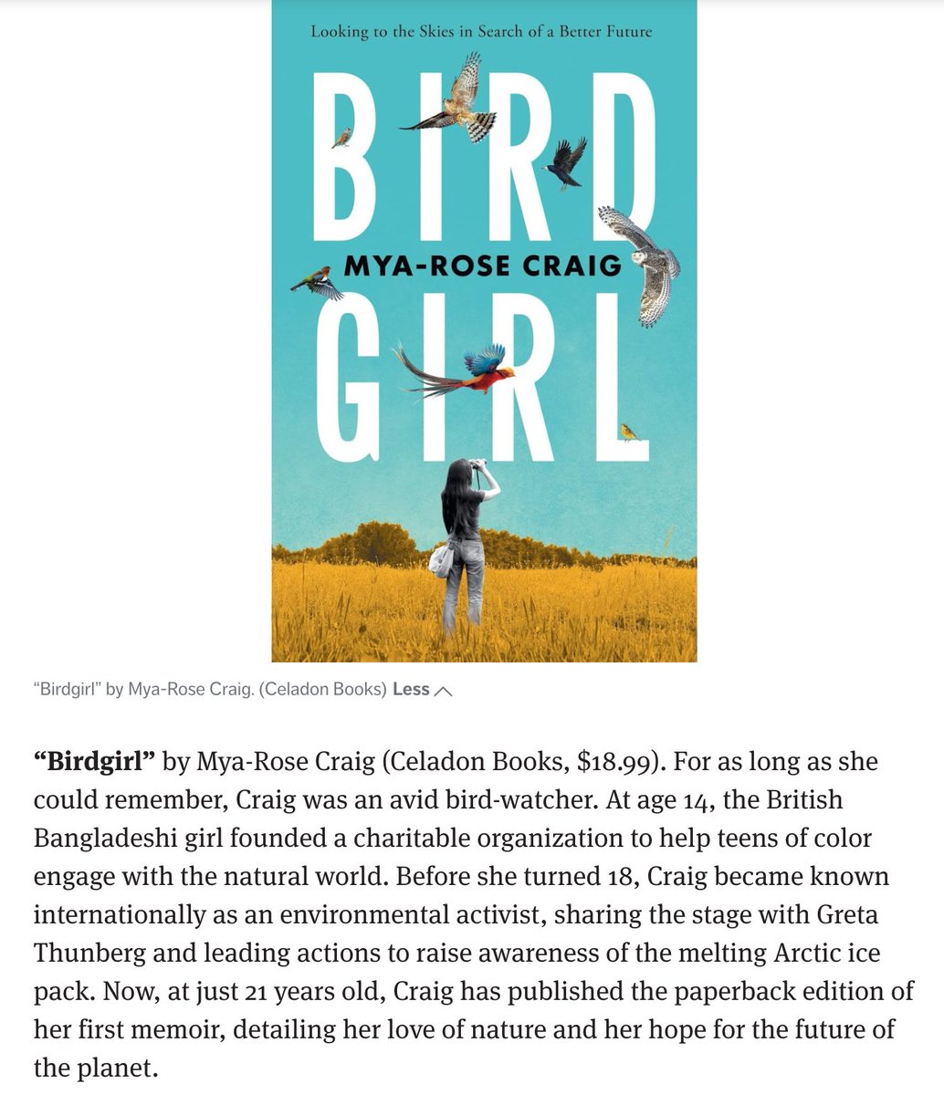 .@seattletimes recommends BIRDGIRL by Mya-Rose Craig (@BirdgirlUK), out now in paperback! bit.ly/4ayTYhA