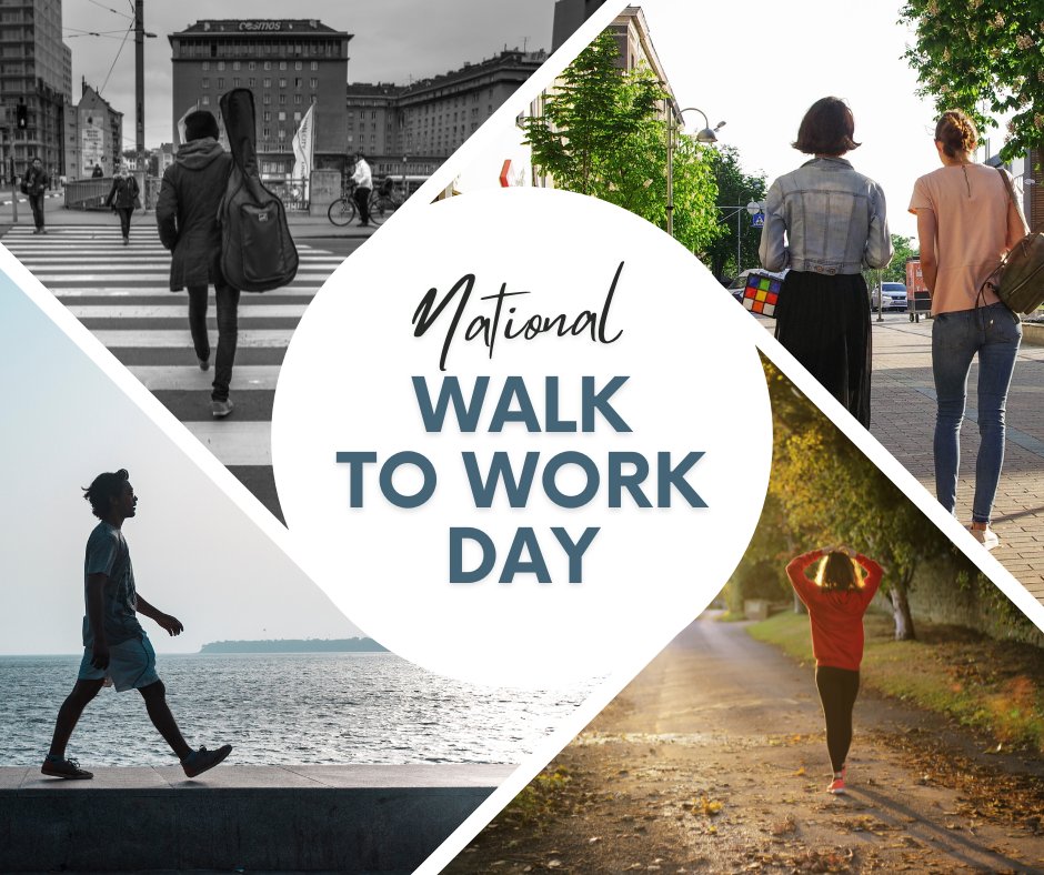 Get up and go! It’s National Walk to Work Day. Even if you can’t walk to work, take a stroll outside to enjoy the scenery, get some exercise, and take a break from your busy day!
