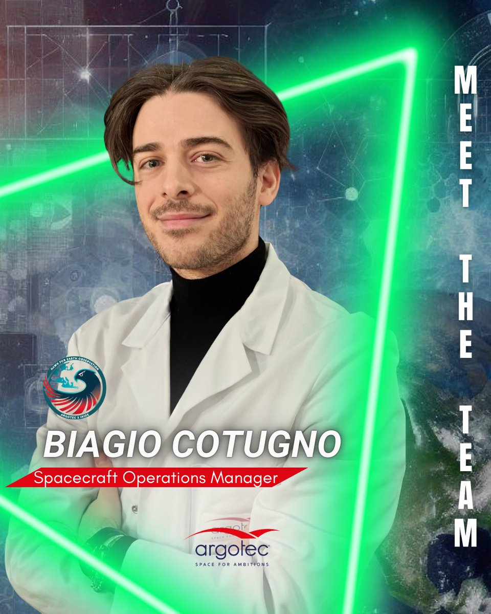Argotec_Space's tweet photo. ๐ Meet Biagio, our Spacecraft Operations Manager, one of the brilliant minds behind the HEO project, part of @IrideSpazio ๐โ โ
@esa
@palazzochigi
@EuropeanUnion
@ItaliaDomaniGov
#ProgrammaIride #EarthObservation https://t.co/GSxb7br8SS