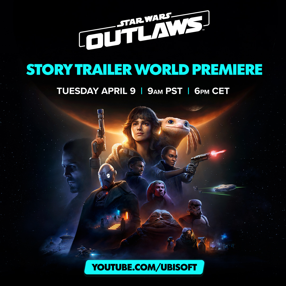 Watch the World Premiere of the Star Wars Outlaws Story Trailer. Join us at 9AM PST / 6PM CET. youtu.be/tcdKEy-aJ6o