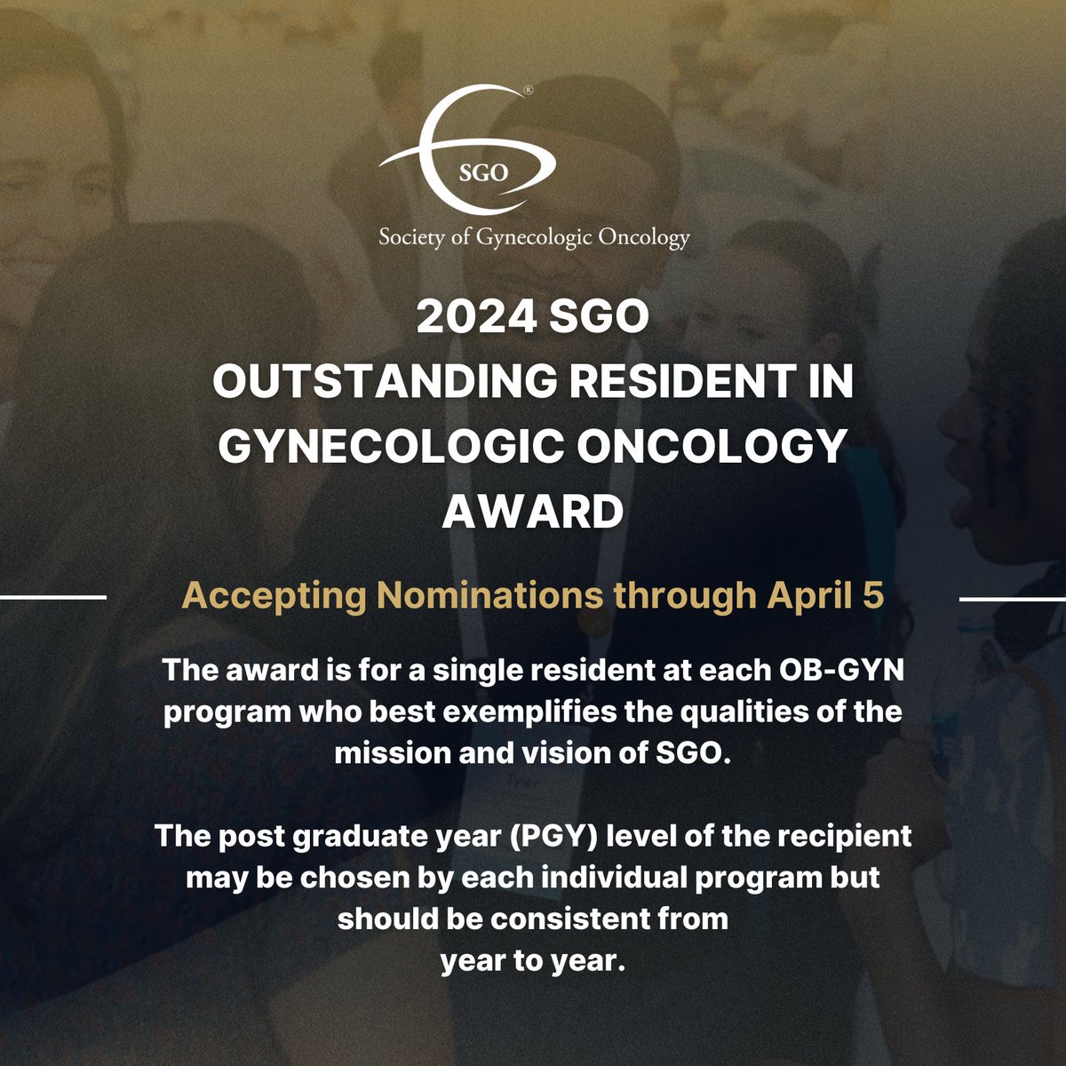 Do you know a resident who is best representing the mission and vision of SGO? Today is your last opportunity to nominate them for our 2024 SGO Outstanding Resident in Gynecologic Oncology Award! Please submit your nomination at the link below: surveymonkey.com/r/MYBGK66