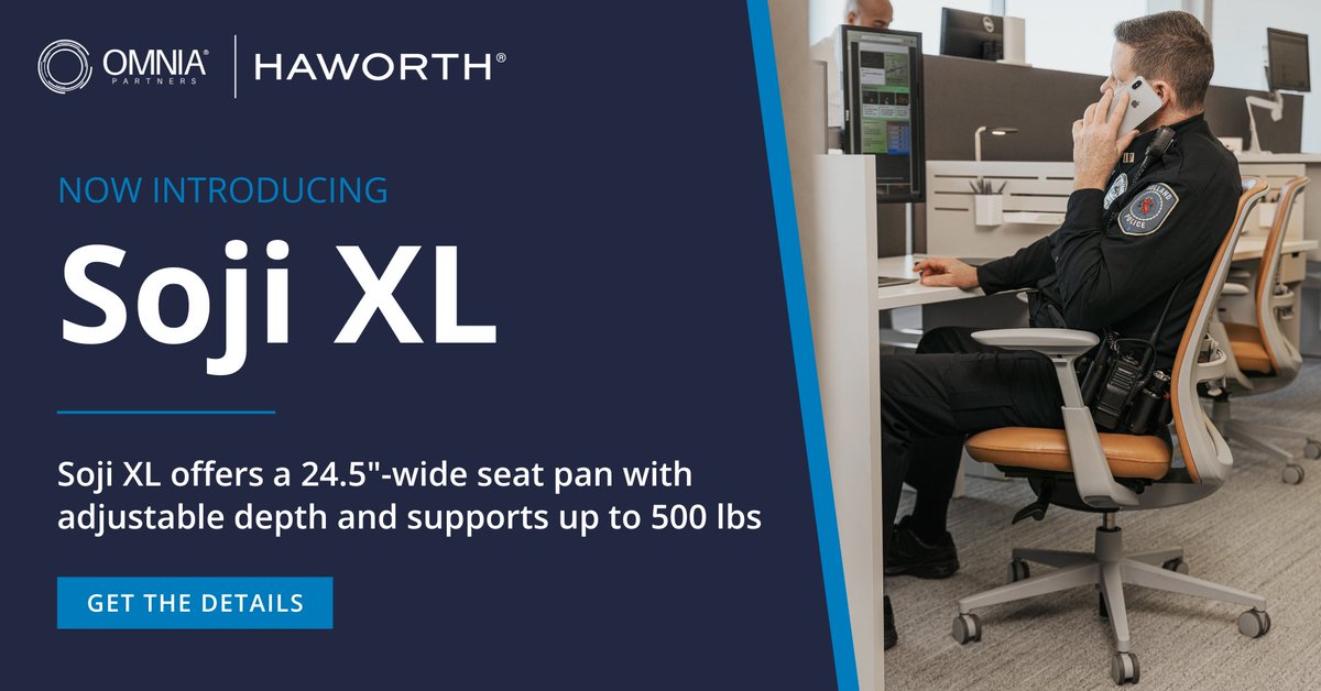 _OMNIA_Partners's tweet photo. INTRODUCTING ✨Soji XL✨

Soji and Soji XL easily adjust to support diverse body sizes, shapes, &amp; postures without sacrificing an inviting look, feel, and performance.

Give all your workers a quality seating experience with @Haworthinc and #OMNIAPartners:
https://t.co/an4SlfchEb https://t.co/BuNWp6aHYS