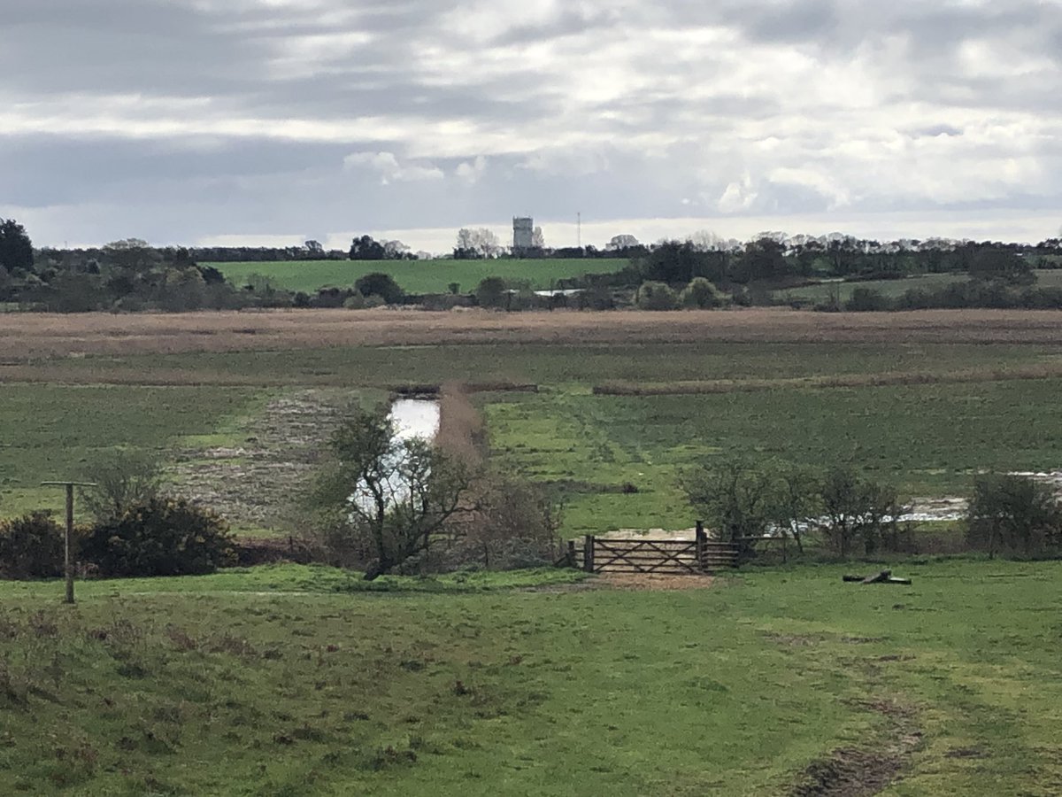 Dodged the showers to see great #wetland restoration in Blyth valley #Suffolk Thanks to Union Farm for hosting. Great partnership project <a href="/nationalhighway/">National Highway</a>  <a href="/suffolkwildlife/">SuffolkWildlifeTrust</a> and <a href="/ESWH2O/">Essex & Suffolk Water</a> support the SWT River officer who managed the project. Can you spot our water tower?