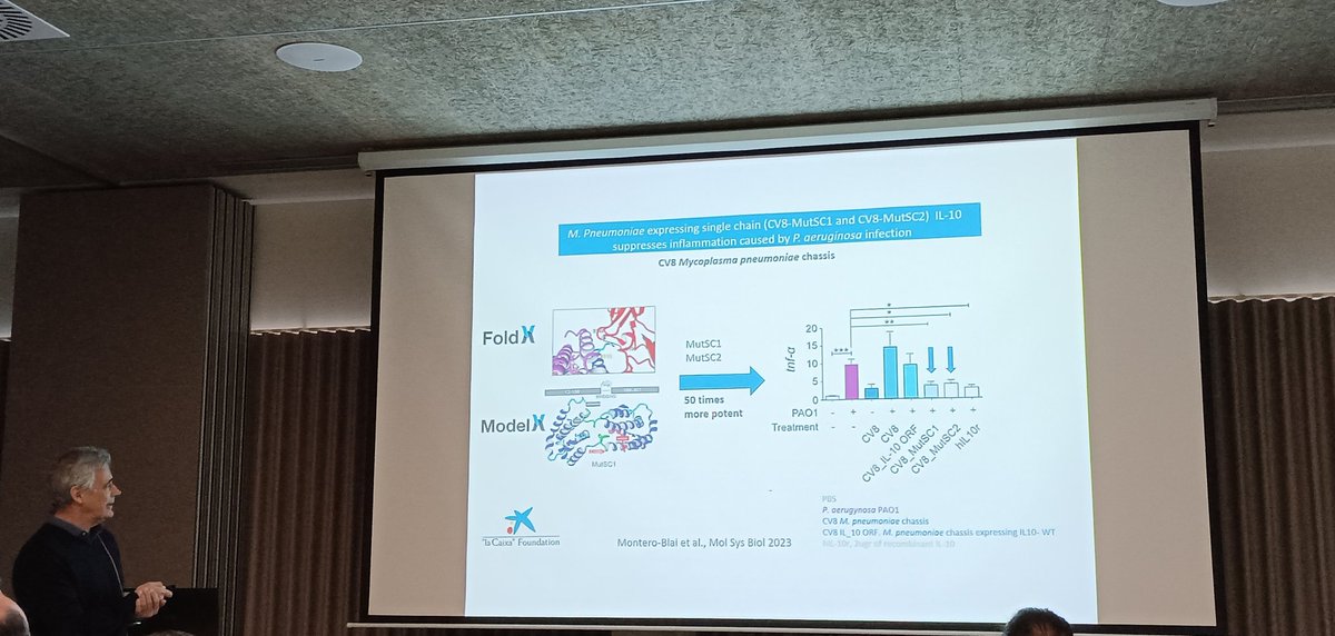 Today we enjoyed an amazing talk about 'Engineering human bacteria to locally deliver therapeutic agents for lung diseases' by Luis Serrano @lab_serrano at @IHSM_CSIC_UMA