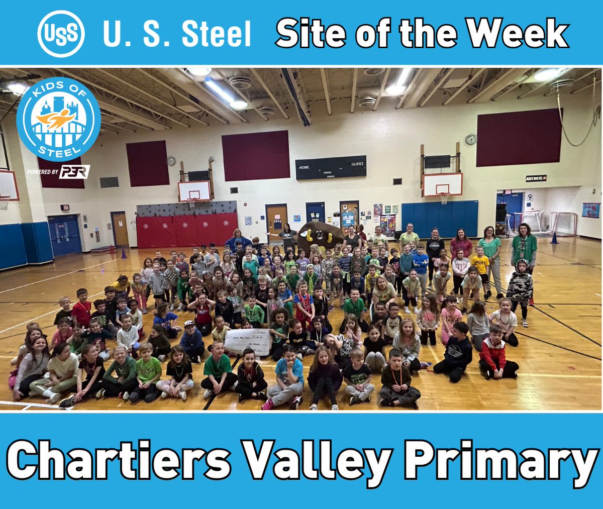 Thanks to our partners at the U. S. Steel Corporation, we will be highlighting a Kids of STEEL 'Site of the Week' every Friday at noon 🕛leading up to the Chick-fil-A Pittsburgh Kids Marathon👟 Congratulations to our third site: Chartiers Valley Primary!