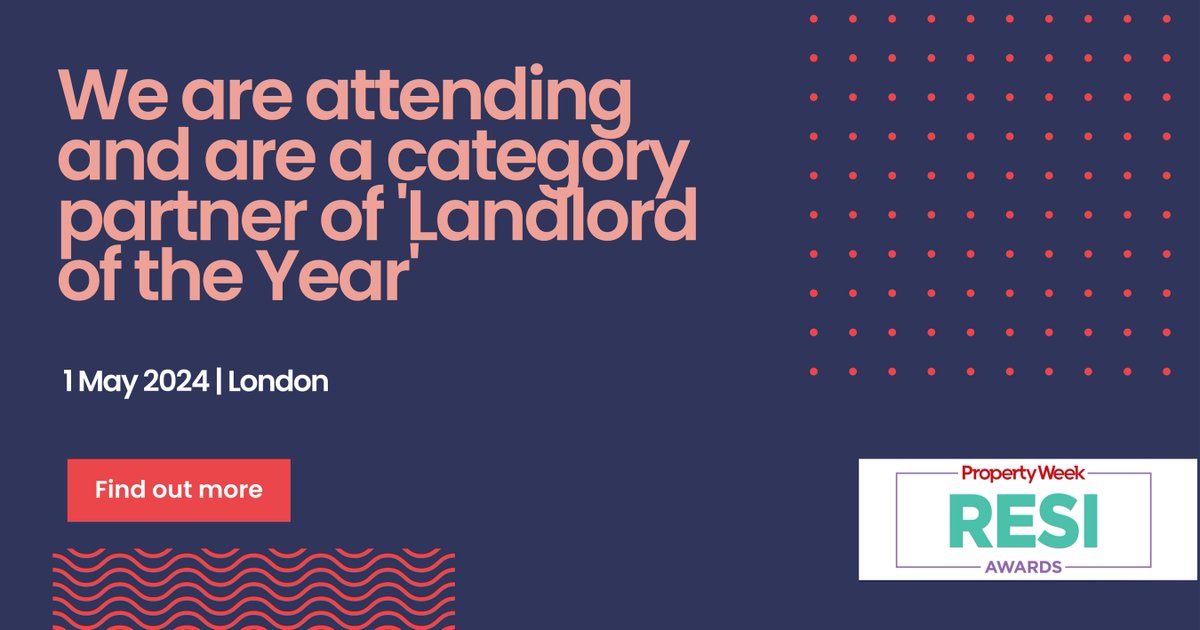 We look forward to attending this year’s Resi Awards event on the 1 May 2024 and being a category partner for “Landlord of the Year”. Find out more about the event and book your tickets now –ow.ly/EtxL50R9cHa #Event #Construction #HouseBuilding #ResiAwards