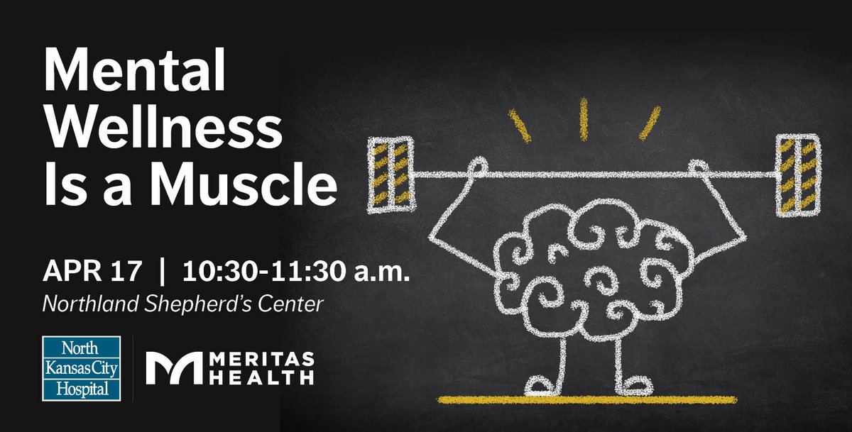 Join @NKCHospital &amp; <a href="/BeaconMHKC/">Beacon Mental Health</a> for Mental Wellness is a Muscle! Boost mental health literacy, break stigma, &amp; learn to sustain well-being. 🧠💪 📅 April 17th, ⏰ 10:30am-11:30am 📍 Gladstone, MO. Register: nkch.org/class/mental-w… #MentalWellness #BreakTheStigma
