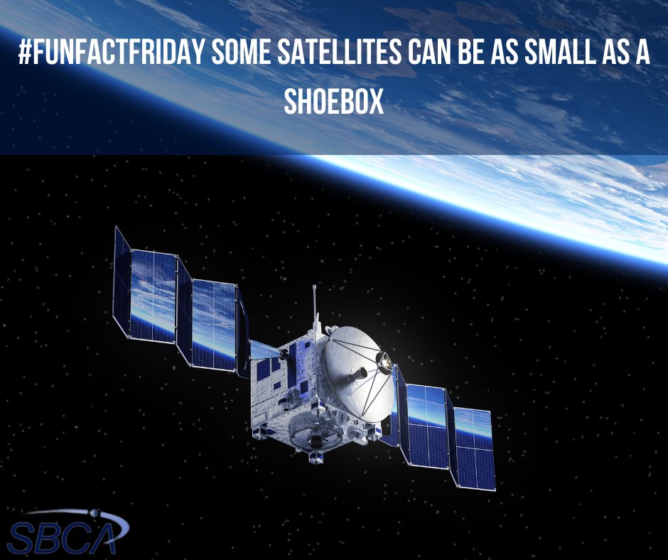 It's the first #FunFactFriday of April! Some satellites in our atmosphere can be as small as a shoebox. #SBCA #SatelliteIndustry