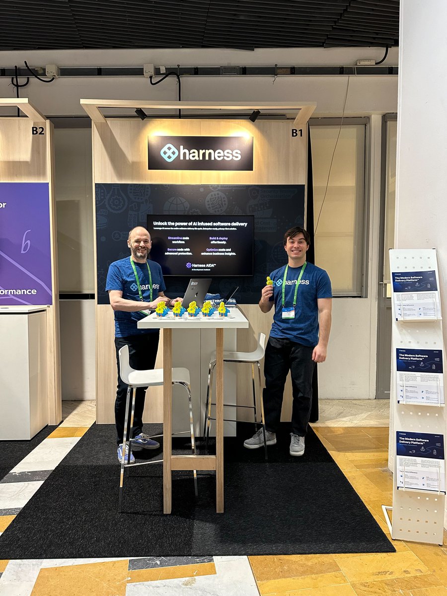 We had a great time at the #AWSParis Summit as the Harness team in EMEA spent the day with the @awscloud ecosystem learning how they manage software delivery in the cloud and sharing how we help accelerate innovation with DevOps modernization. #AWS 🌟💻🌥️🚀