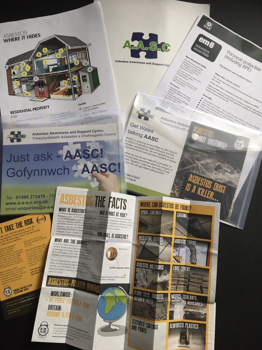 #Asbestos #Awareness packs given to all guests at the #GAAW event in #Wales yesterday with a ‘call to action’ for all to take back to help raise awareness of the dangers of asbestos exposure and the need for safety precautions. Sharing information & useful free resources!