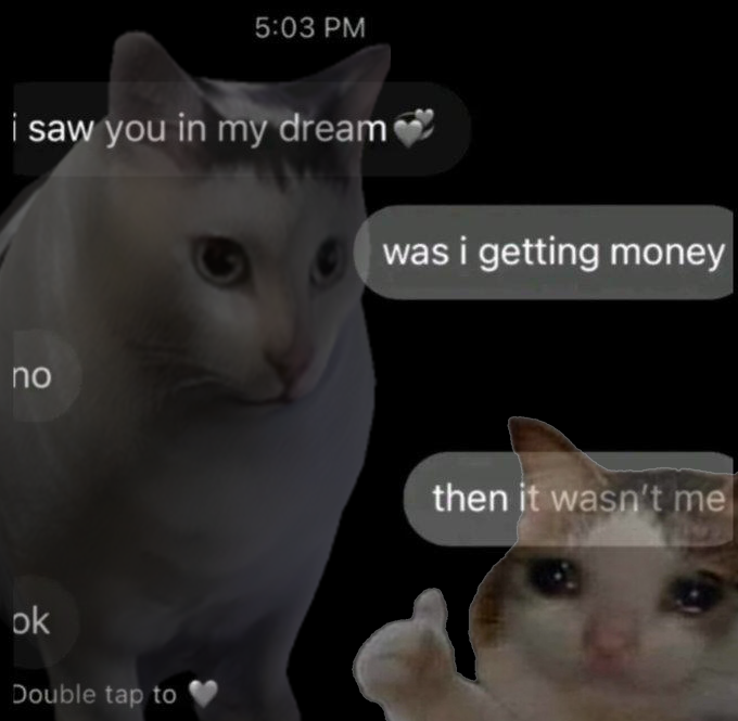 yooo <a href="/CryingCat_sol/">Crying Cat Solana</a> 

guess who just dm'd me

these hoes ain't loyal, $HUH?