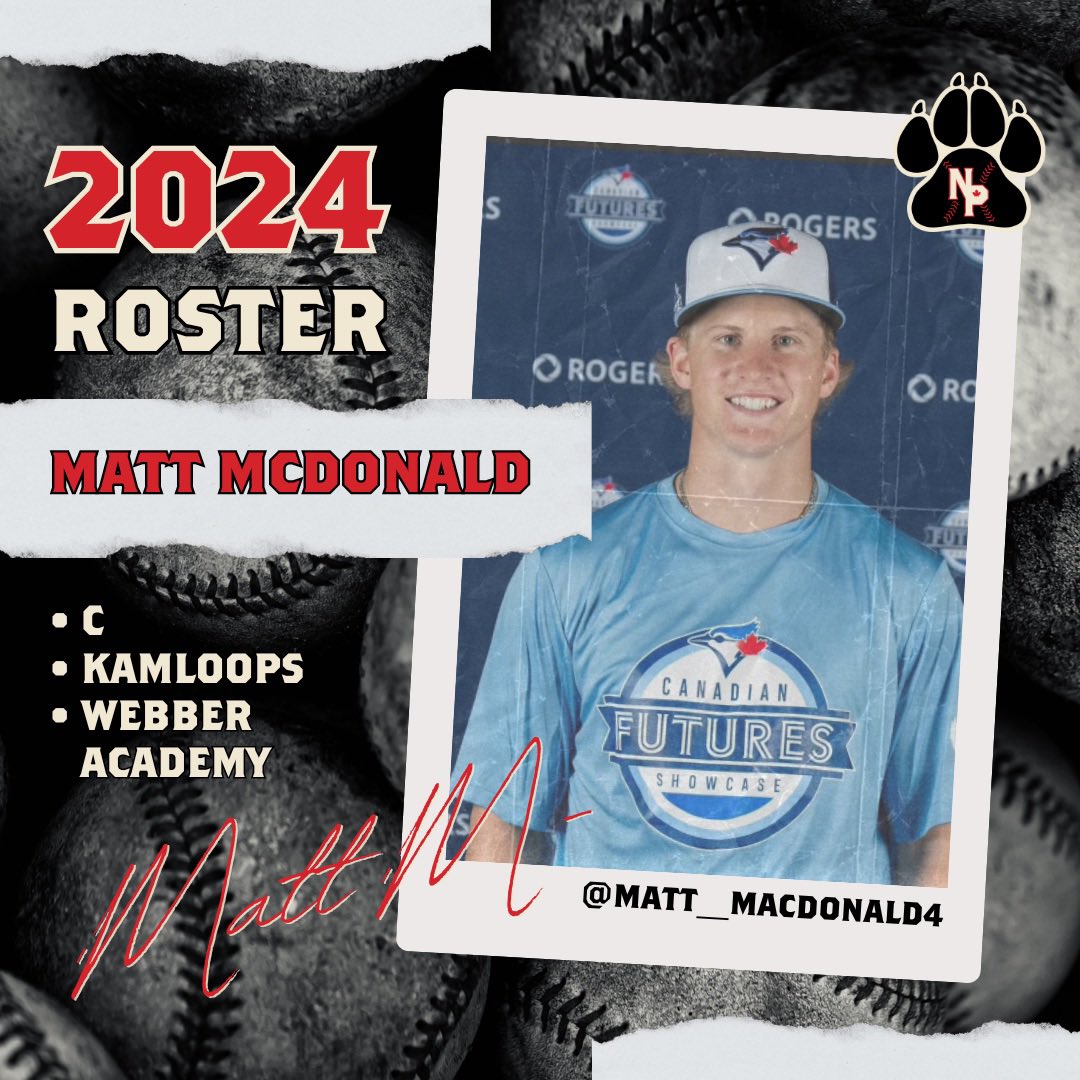 📣 ROSTER ANNOUNCEMENT 📣 Kamloops homegrown Matt McDonald patrols center field for The NorthPaws in 2024 for his 2nd season and he is ready to dominate that diamond! Excited to get him back on the field! Welcome back Matt! 🐾⚾️ #baseball #playerannouncement #kamloops