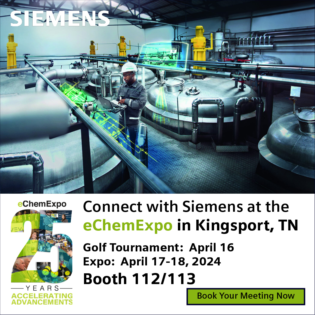 🔬Dive into the future of the #chemical industry with @Siemens at #eChemExpo 2024 in Kingsport, TN, 4/17-4/18! Book a meeting w/ Siemens: contentpath.siemens.com/us-di-pa-echem…. Register for eChemExpo: echemexpo.com Join us on 4/16 at the Golf Tournament! Swing by hole 4 & say Hi! ⛳️