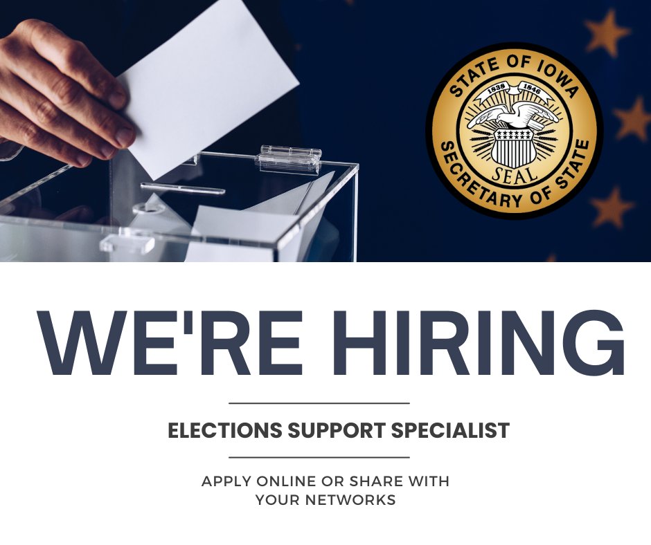 Join our team at the Lucas Building as an Elections Support Specialist! Let's work together to strengthen our democratic process. Apply at: lnkd.in/g8p4ayn9