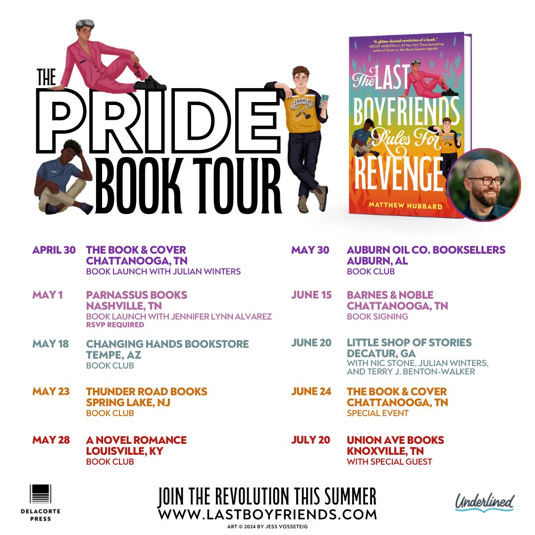 Are you ready to join the revolution? 🏳️‍🌈🔥 I’m proud to embark on my first-ever book tour for THE LAST BOYFRIENDS RULES FOR REVENGE with special guests. I truly cannot wait to celebrate the release of my debut novel with you all! 🥰 Details at lastboyfriends.com.