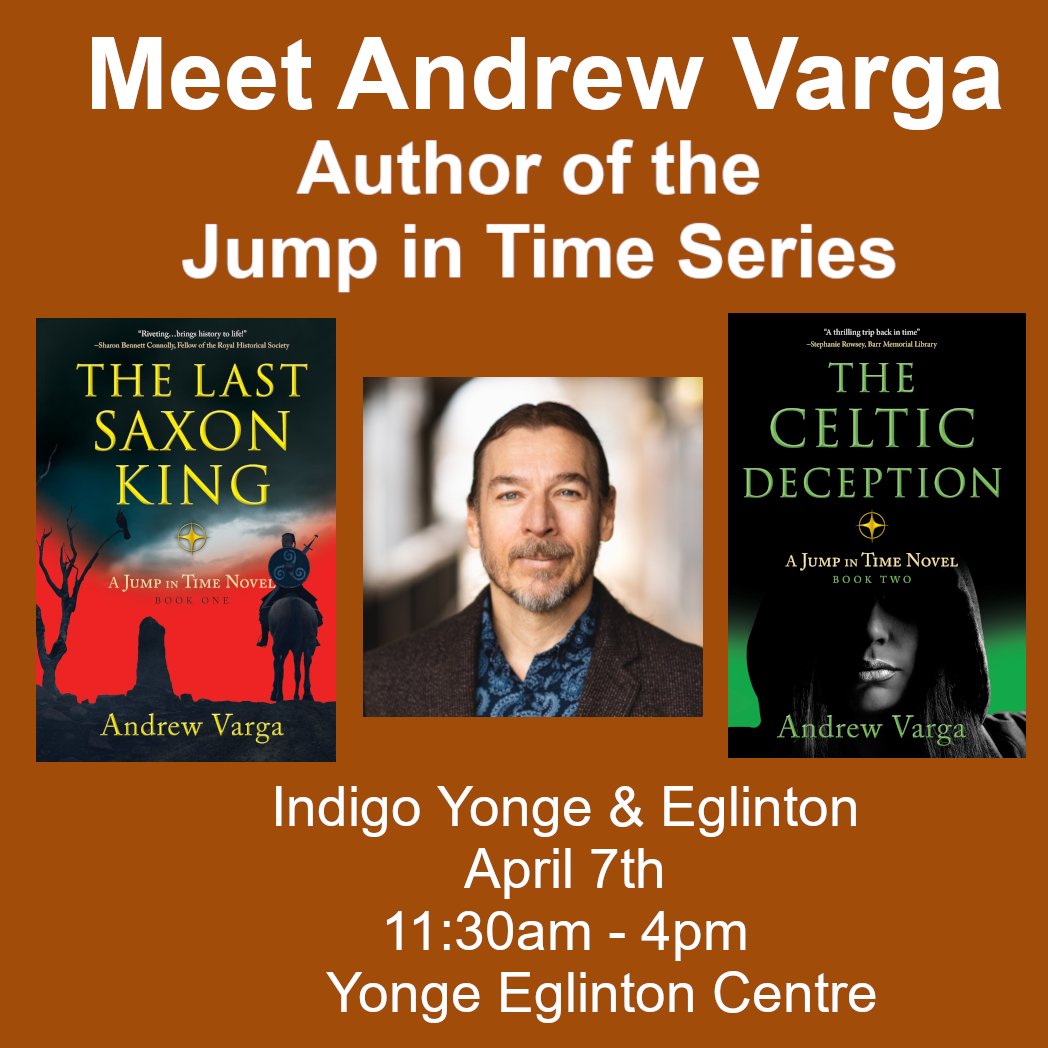 If anyone lives in the GTA and is interested in getting a signed copy of either The Last Saxon King or The Celtic Deception, I'll be at Chapters Markham tomorrow and Indigo Yonge & Eglinton on Sunday.

#readingcommunity  #Canadianauthor #writingcommunity #booksigning