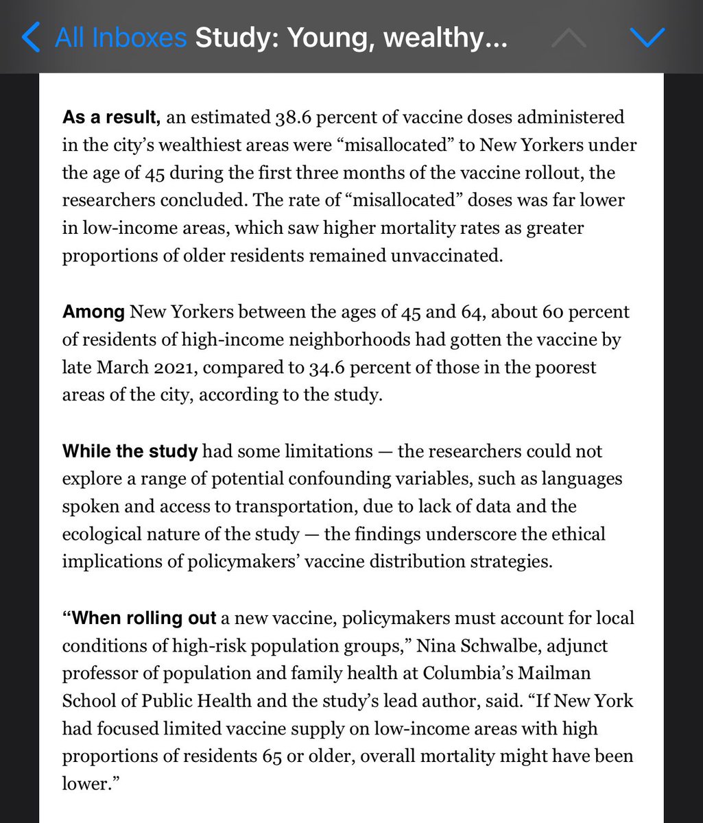 🔥New York’s vaccine strategy failed to prevent COVID-19 deaths among the most vulnerable. 💉Many younger people accessed vaccines ahead of schedule, particularly in high-income areas. Thanks to @mayakauf and @politico for covering our new study. bit.ly/COVIDZIP