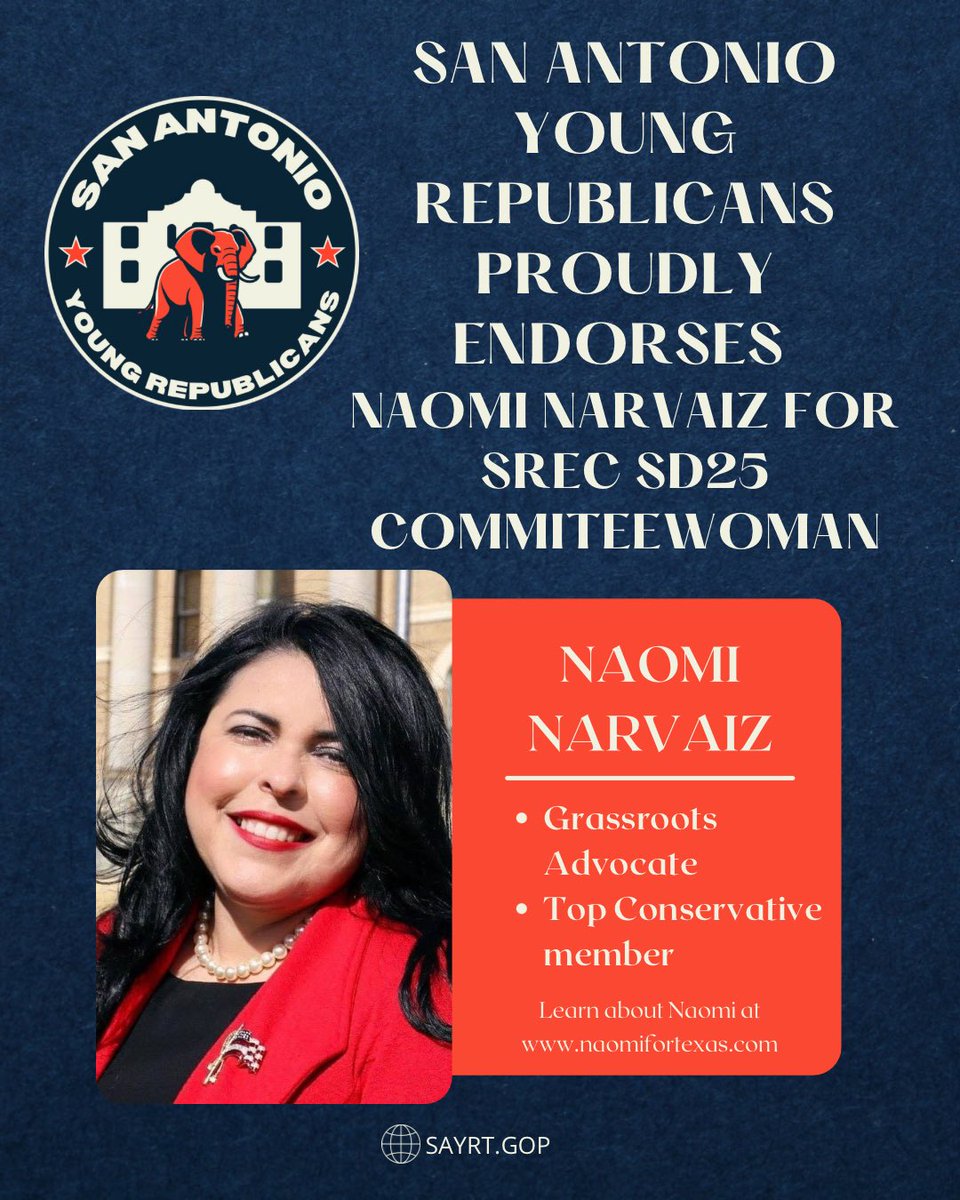 We are thrilled to announce our endorsement for Naomi Narvaiz, a dedicated and passionate conservative leader, for SREC SD25 Committeewoman.