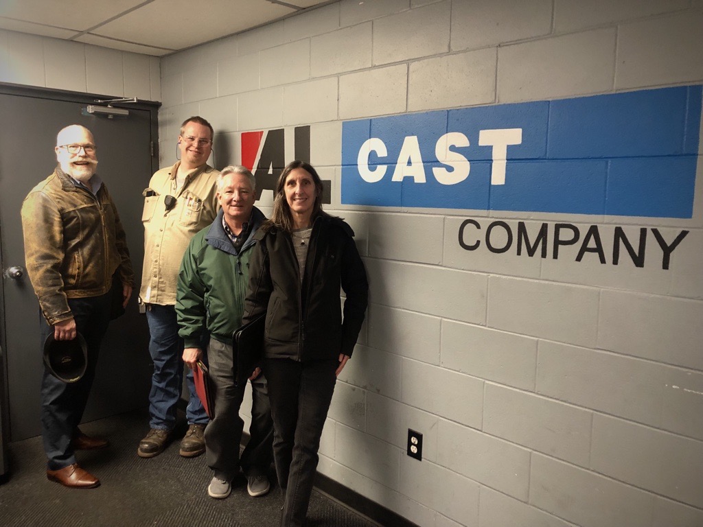 IMEC had a great visit at Alcast Company LLC in Peoria yesterday. 20-year veteran Zach Bell was a great tour guide. The #culture, #innovation, and in-house capabilities are impressive! Special thanks to Zach and Sally Hanley with Greater Peoria EDC. #madeinil #manufacturing